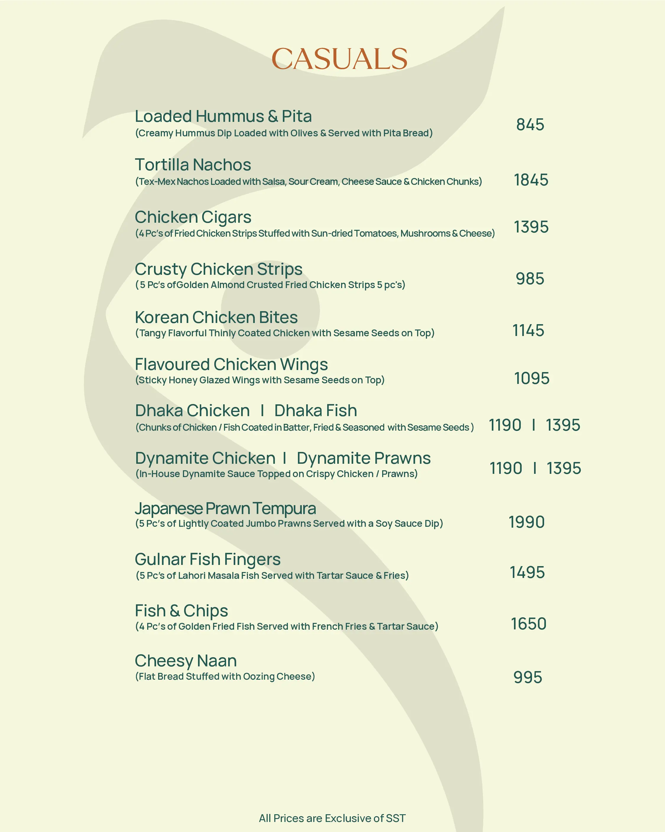 Soups and Salads Menu - Mizaaj Restaurant